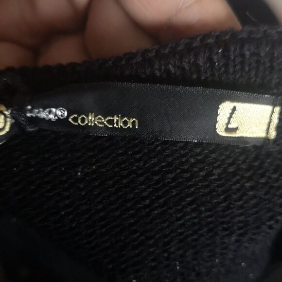 Divina Collection Ladies Knitted Crew Neck Cutout Sweater Black Size - Picture 11 of 16